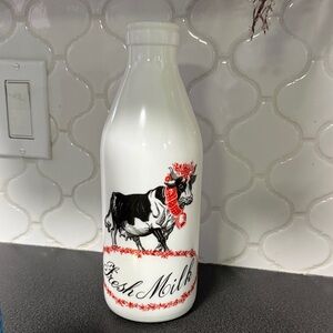 Vintage Egizia White Milk Bottle
